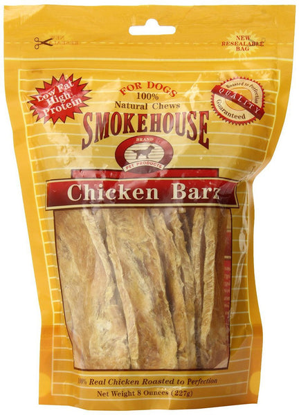 Smokehouse Natural Chicken Barz 8oz Dog Treats