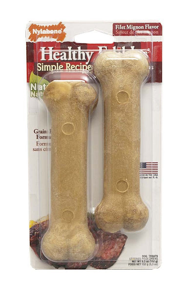 Wolf Size Nylabone Healthy Edibles Filet Mignon Bones 2pk