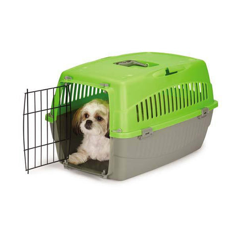 Medium Green Plastic Carry Me Travel Dog Crate