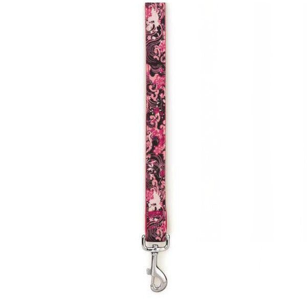 Pink & Black Neoprene Dog Lead 6ft x 1"