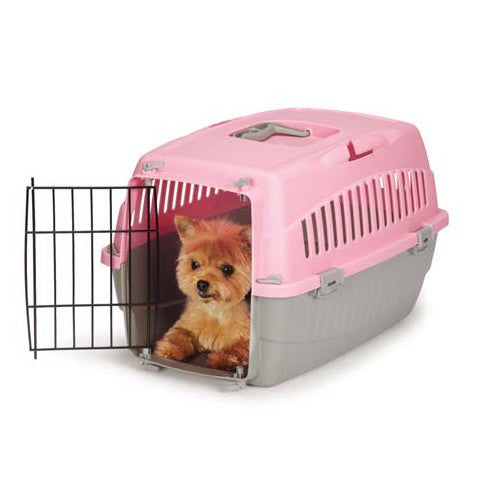 thumbnail image 2 of Foldable Pet Carrier For Dogs & Cats - Collapsible Travel Kennel With Shoulder Strap (Medium, Pink) 2 of 3