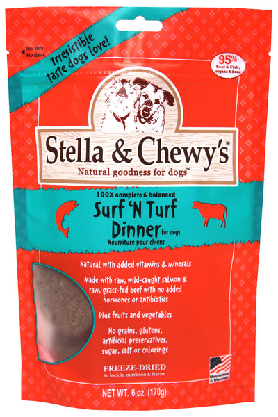 Stella and Chewys Surf n Turf Freeze Dried Raw Dog Dinner 15oz