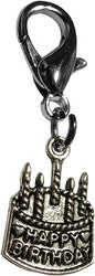 Chrome Happy Birthday Lobster Claw Charm