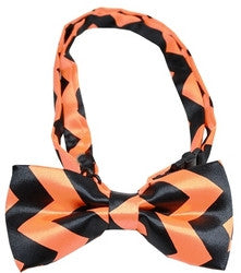 Chevron Orange Bow Tie 