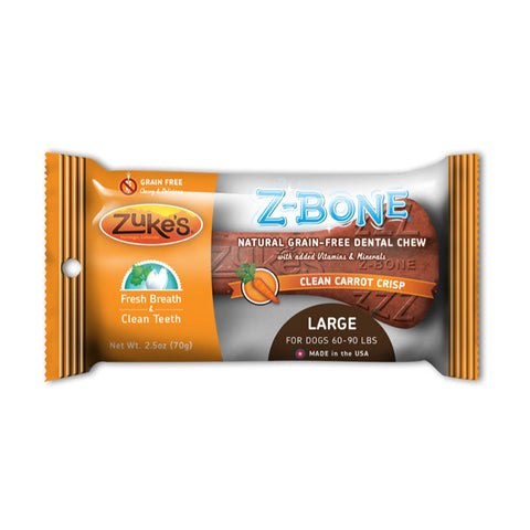 Zukes Z-Bones Clean Carrot Crunch Large Dental Chew 1 Pack