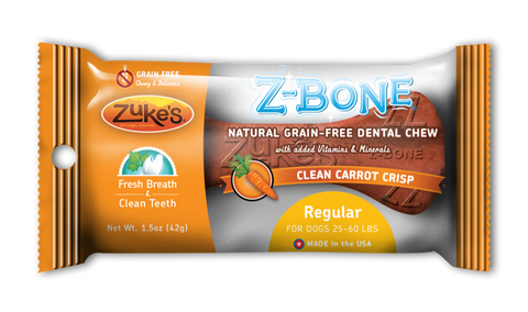 Zukes Z-Bones Clean Carrot Crunch Regular Dental Chew 1 Pack