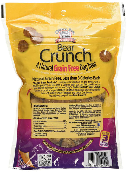 Charlee Bear Grain Free Turkey Cranberry Dog Treats 8oz