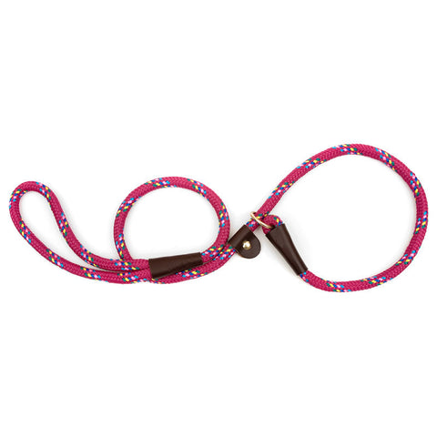 Raspberry Confetti Large Mendota British Style Slip Lead 1/2 x 6 Ft