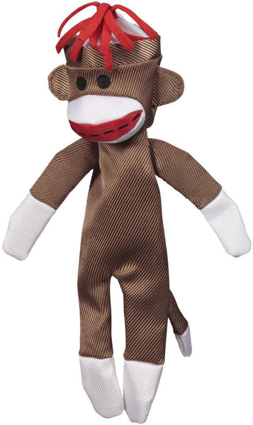 JW Pet Crackle Heads Canvas Monkey Large Dog Toy