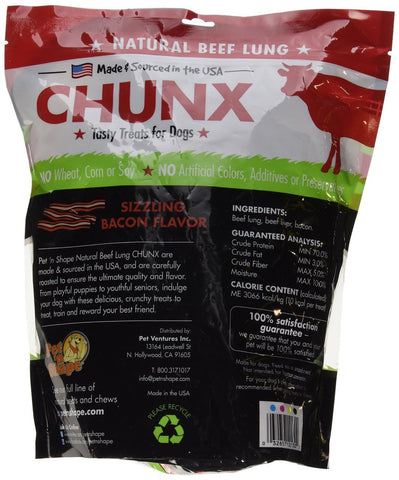 Pet N Shape CHUNX Bacon Flavor Beef Lung 1LB