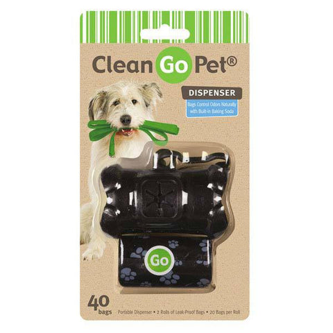 Black Clean Go Pet Waste Bag Holder With 40 Bags