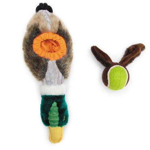 Grriggles Tennis Flock Mallard Duck With Removable Ball Dog Toy