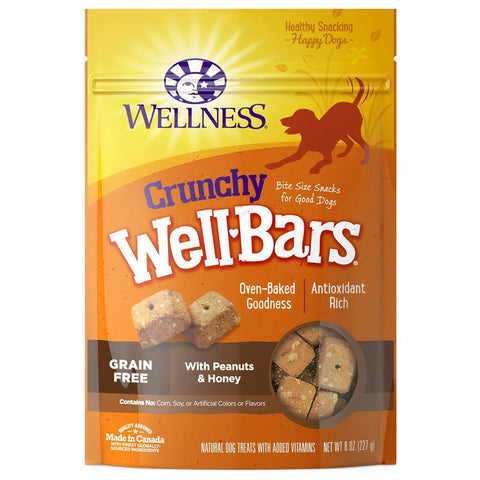 Wellness WellBars Crunchy Wheat Free Peanuts And Honey 8oz Treats