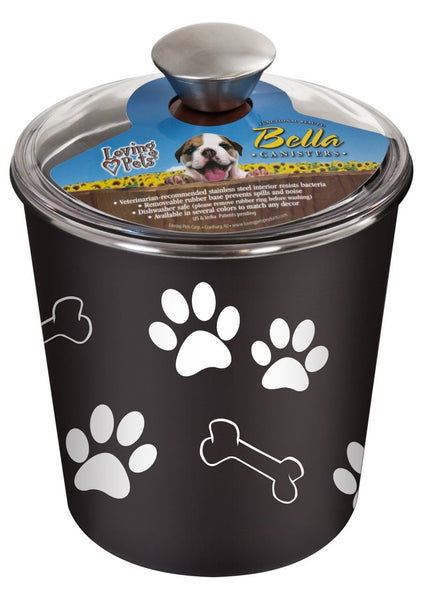 Loving Pets Bella Bowl Treat Container Espresso Brown