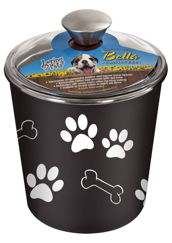 Loving Pets Bella Bowl Treat Container Espresso Brown