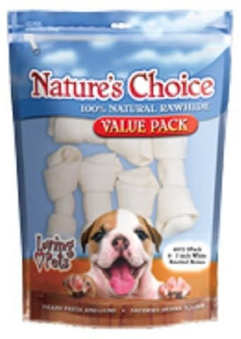 Loving Pets Natures Choice 4-5 Inch Rawhide Bones Value 15 Pack