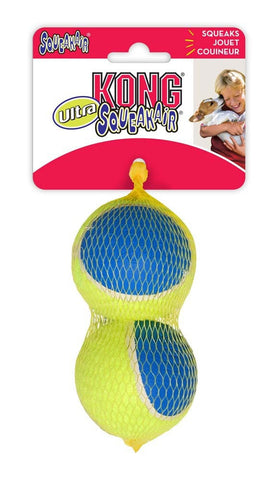 2 Pack Large Ultra Squeak Air Kong Tennis Balls