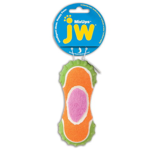 JW Pet Mixups Medium Ribbed Barbell