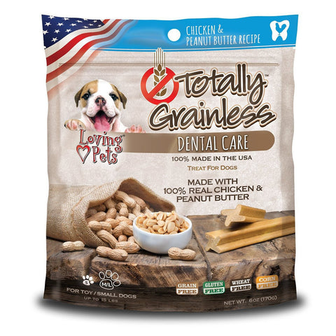 Loving Pets Totally Grainless Peanut Butter Chicken Dental Chews Large