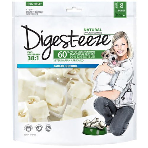 Digest-eeze Beefhide 8pk 4 Inch Bones