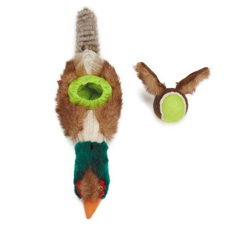 Grriggles Tennis Flock Pheasant With Removable Ball Dog Toy