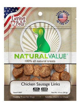 Loving Pets Natural Value Chicken Sausage Links Mini 1oz Bag