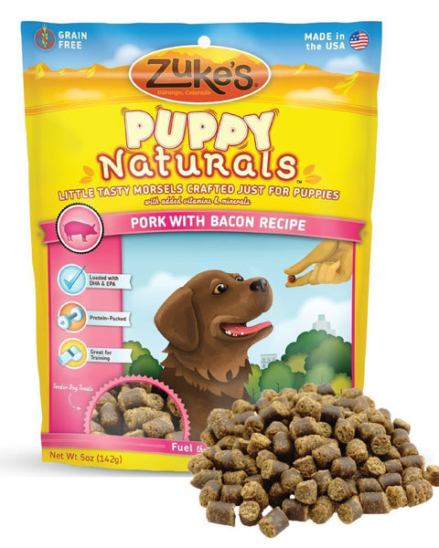 Zukes Puppy Naturals Pork With Bacon Dog Treats 5oz