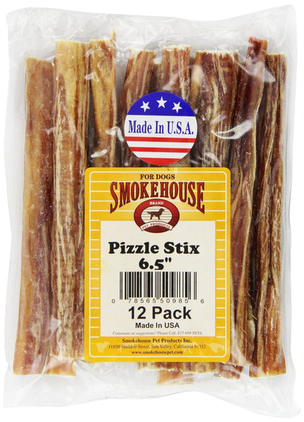 Smokehouse 6.5 Inch Pizzle Stixs Dog Treats 12 Pack