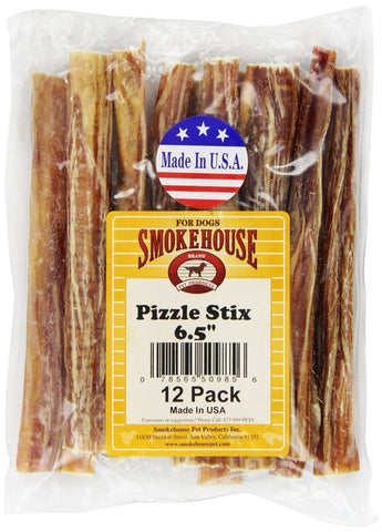 Smokehouse 6.5 Inch Pizzle Stixs Dog Treats 12 Pack