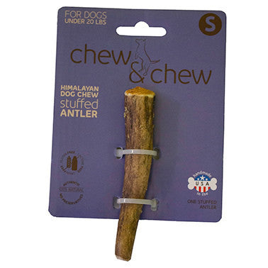 Himalayan Chew And Chew Stuffed Antler Small Dog Treat