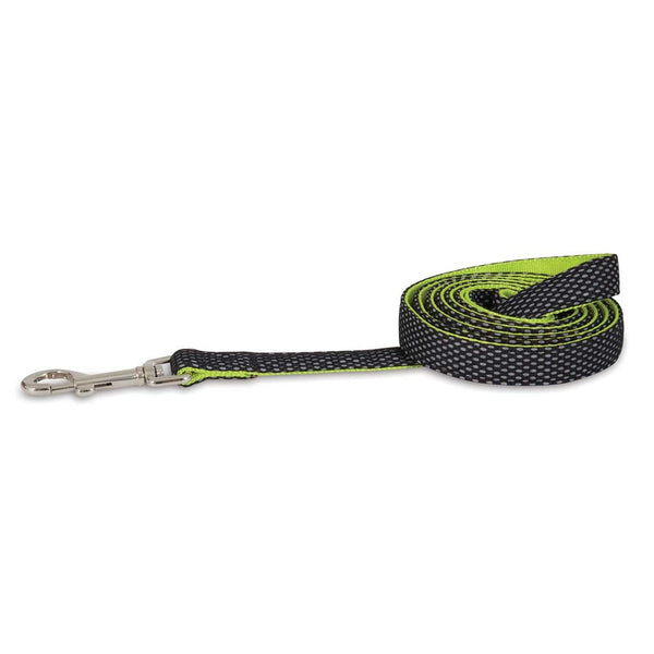 Petmate Black And Lime Sport Reflective Leash 6ft x 3/4 Inch