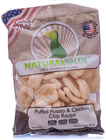 Loving Pets Natural Value Chicken Baked Potato Chips Mini 2oz Bag