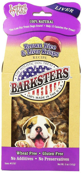 Loving Pets Barksters Brown Rice And Liver Krisps 5oz Treats