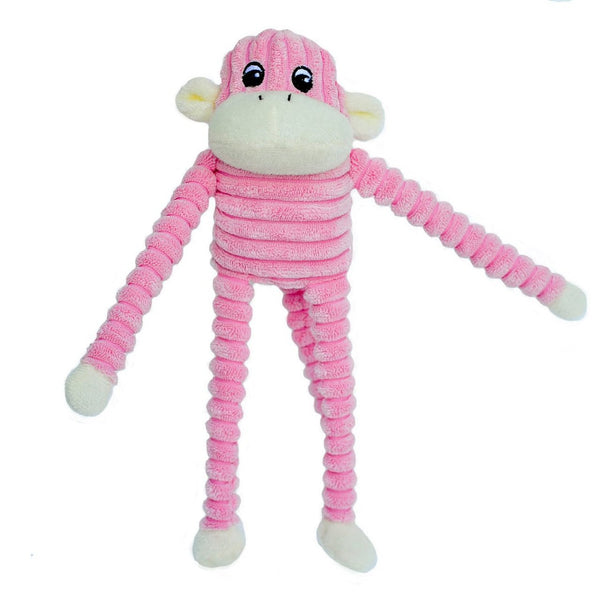Zippy Paws Small Pink Spencer The Crinkle Monkey Toy