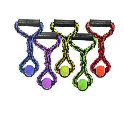 MultiPet Nuts for Knots 20 Inch Grip Handle Rope Tug With Tennis Ball