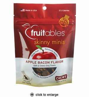 Fruitables Skinny Minis Apple Bacon Chewy Dog Treats 5oz