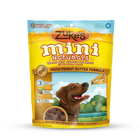 Zukes Mini Naturals Peanut Butter Dog Training Treats 6oz