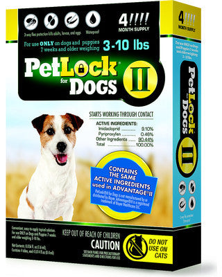 PetLock II Flea Treatment for Dogs 3-10 lbs 4 Month Supply