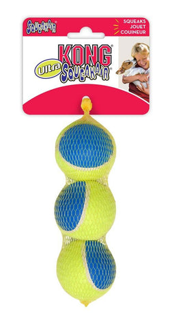 3 Pack Medium Ultra Squeak Air Kong Tennis Balls