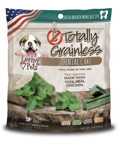 Loving Pets Totally Grainless Fresh Mint Dental Chews Small