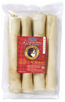 Cadet Premium Natural Rawhide Retriever Rolls 1 Pound 4 Pack