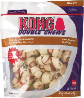 Kong Bacon Double Chews US Rawhide Bones Mini 20 Pack