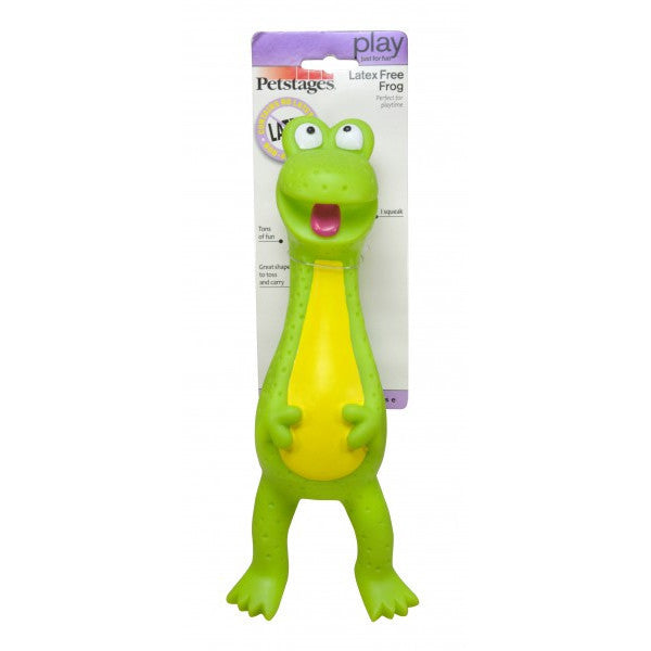 Petstages Latex Free Squeaking Frog Dog Toy
