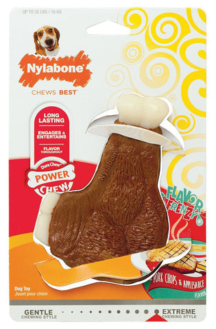 Nylabone Frenzy Wolf Pork Chops And Applesauce Flavor Dog Chew Toy