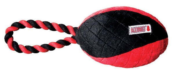 KONG Crossbit Football With Rope Large Dog Toy