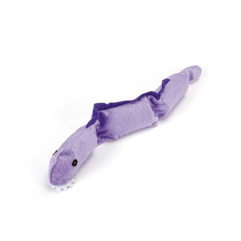 Grriggles UNstuffies Big Squeak Purple Eel Dog Toy