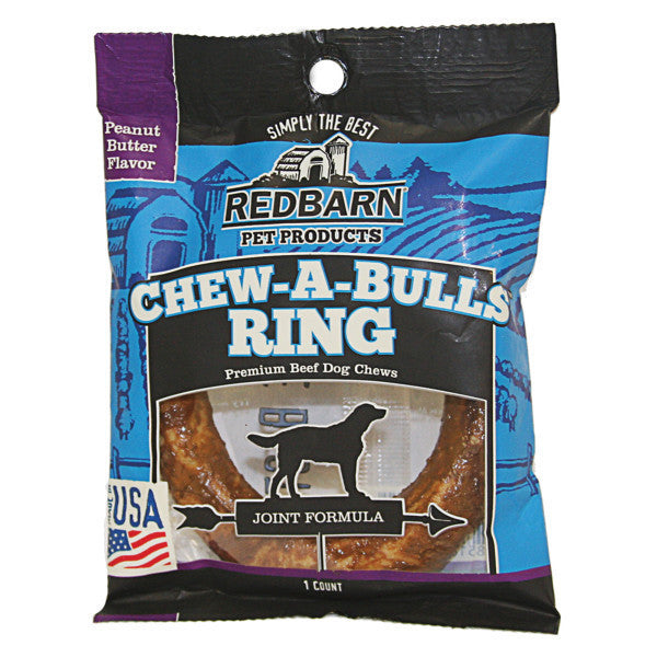 Redbarn Chew A Bulls Peanut Butter Ring Dog Treat Joint Formula