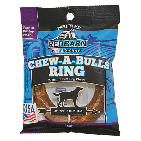Redbarn Chew A Bulls Peanut Butter Ring Dog Treat Joint Formula