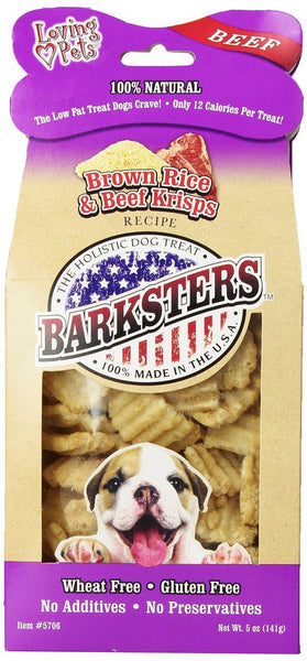 Loving Pets Barksters Brown Rice And Beef Krisps 5oz Treats