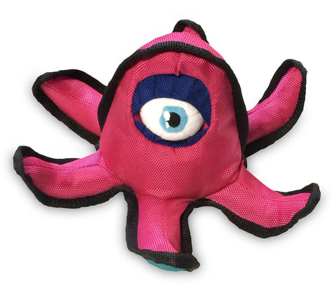 Dogzilla Invaders Pink Seaclops Canvas Dog Toy